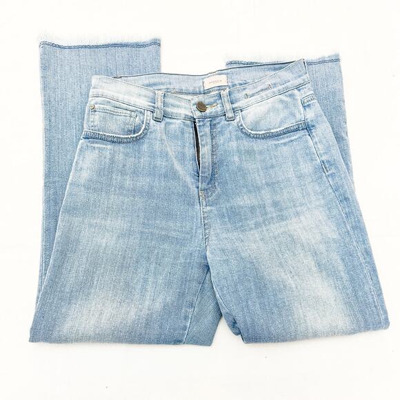 Marella Sport 318103852 Light Wash Straight Leg Denim Jeans Raw Hem Size 2 - Picture 4 of 9